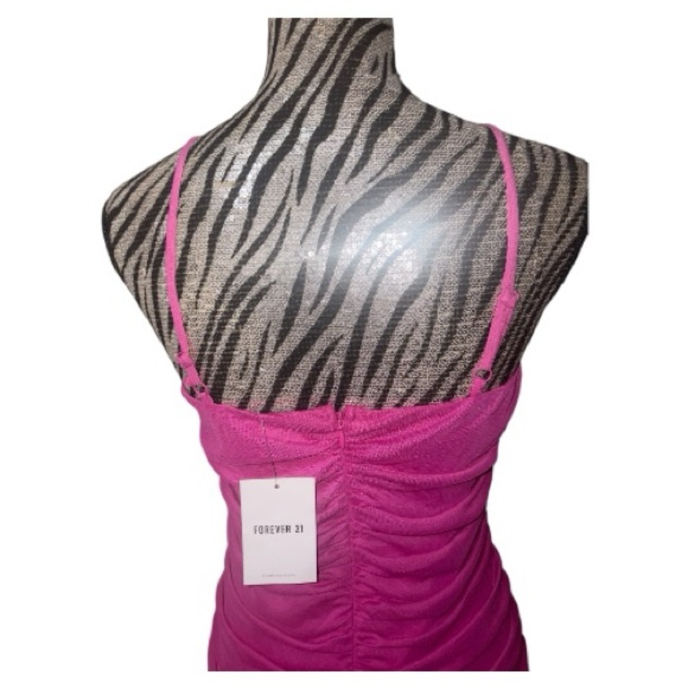 Forever 21 Fuchsia Ruched Rhinestone Mini Dress - Picture 6 of 8